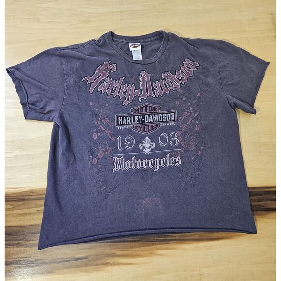 Vintage Harley‎ Davidson custom cut T Shirt 80s/90's Harley Tee Size XXL - Picture 1 of 8